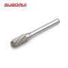 6mm Shank Ball Nosed Cylinder Tungsten Carbide Rotary Burr Bit for Steel And Wood Grinding Carving
