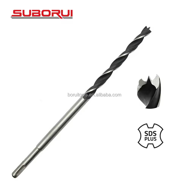 SDS Plus Shank Extra Long Rolled Wood Brad Point Drill Bit