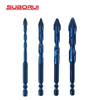 1/4 Inch Hex Shank High Strength Skewed Head Multifunction Drill Bits For Masonry