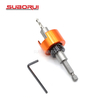 HSS Brad Point Wood Countersink Drill Bit with Adjustable Depth Stop and No-Thrust Ball Bearing