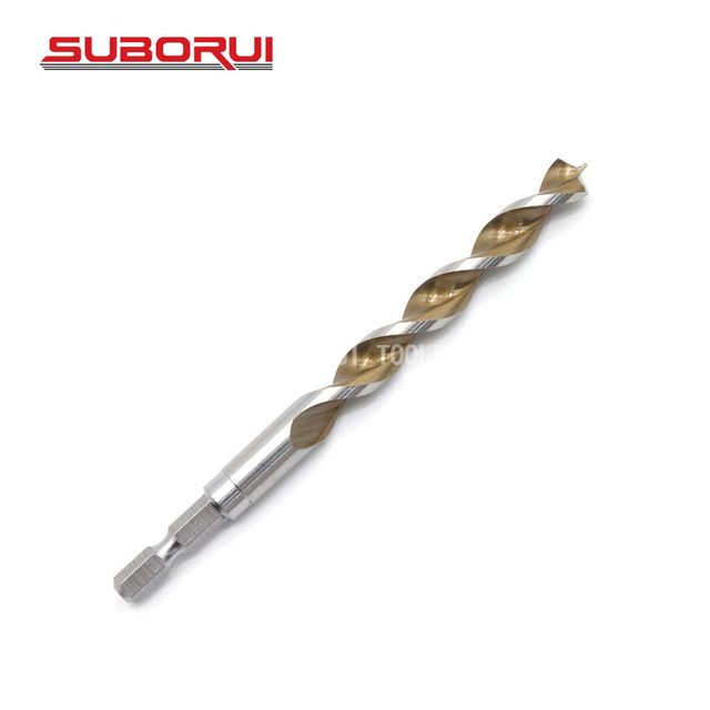 HSS Hex Shank Jobber Length Parabolic Flute Wood Drill Bit JIS Standard