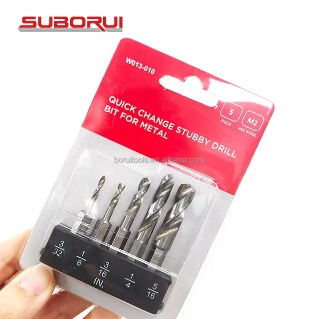 High Speed Steel Hex Shank Short Drill Bits Set for Machining Drilling