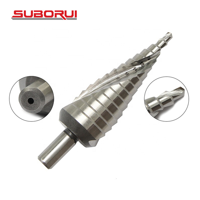 HSS 6542 Unibit Hex Shank 3pc Spiral Grooved Step Drill Bit Set for Metal 