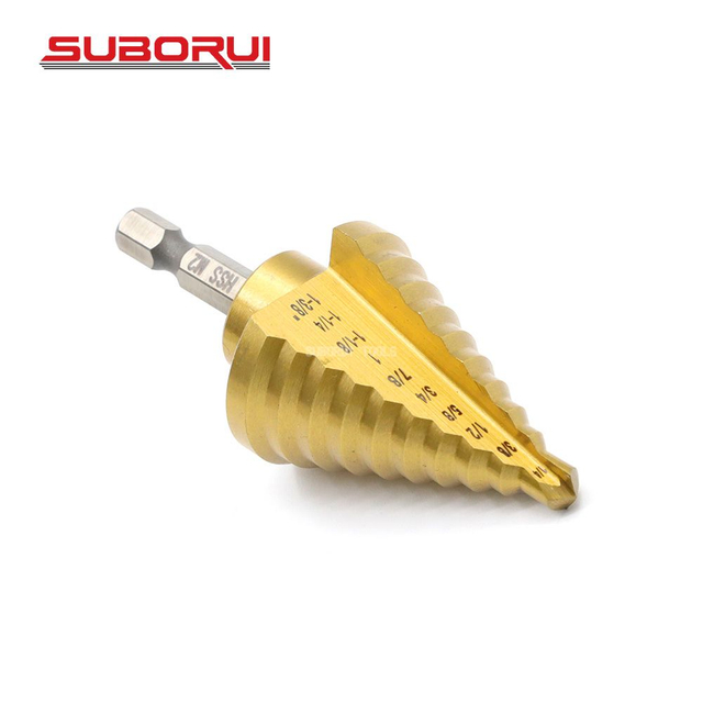 1/4‘’ To 1-3/8'' High Speed Steel M2 Hex Shank Titanium Unibit Step Drill Bit for Stainless Steel 