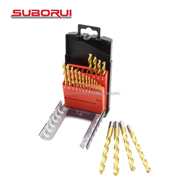 21PCS Industrial Titanium Turbo Point HSS M35 Steel Impact Drill Bits Set