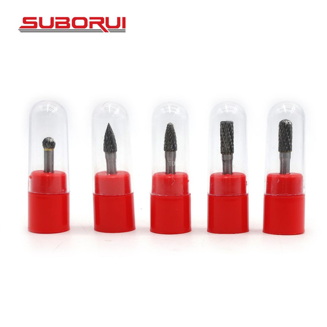 8mm 1/4" Shank 5pcs Tungsten Carbide Burr Rotary Cutter Engraving Bits Tool Kit 