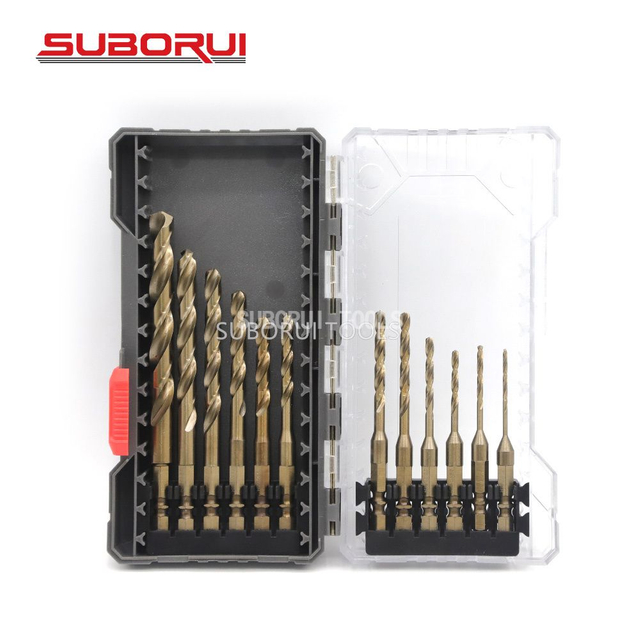 12PCS HSS Cobalt Double R Hex Shank Metal Twist Drill Bits Set for Metal