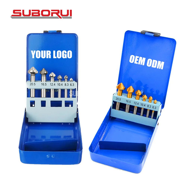 6PCS HSS Countersink Drill Bit Set for Aluminum Steel Metal