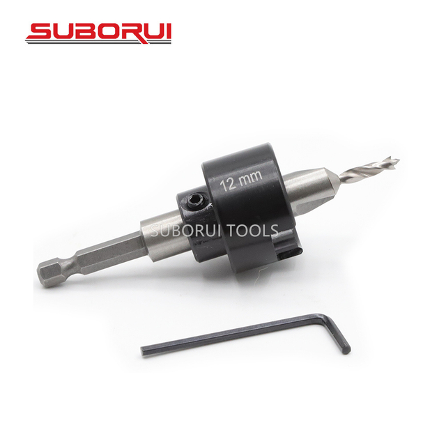  High Quality 82 Degree 1/4 Quick Change HSS M2 Countersink Drill Bit with Adjustable Depth Stop For Hardwood 