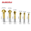 HSS 3 Flute 90 Degree Titanium Countersink Drill Bit Set For Steel