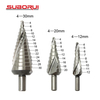 HSS 6542 Unibit Hex Shank 3pc Spiral Grooved Step Drill Bit for Metal 
