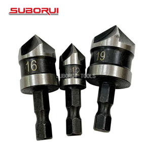 High Carbon Steel 5 Flute 90 Degree Chamfer Cutter Countersink Drill Bit For Wood