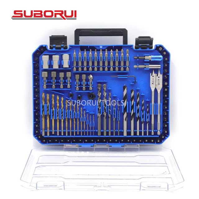 350PCS Titanium Drill Drive And Fastening Bit Set for Wood Metal Plastic Masonry