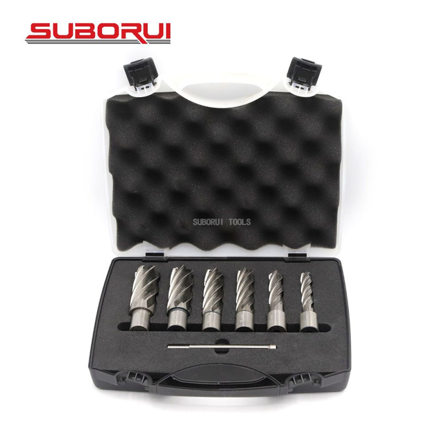7PCS HSS Annular Cutter Set Depth of Cut 2” Mag Drill Bits Kit for Magnetic Drill Press