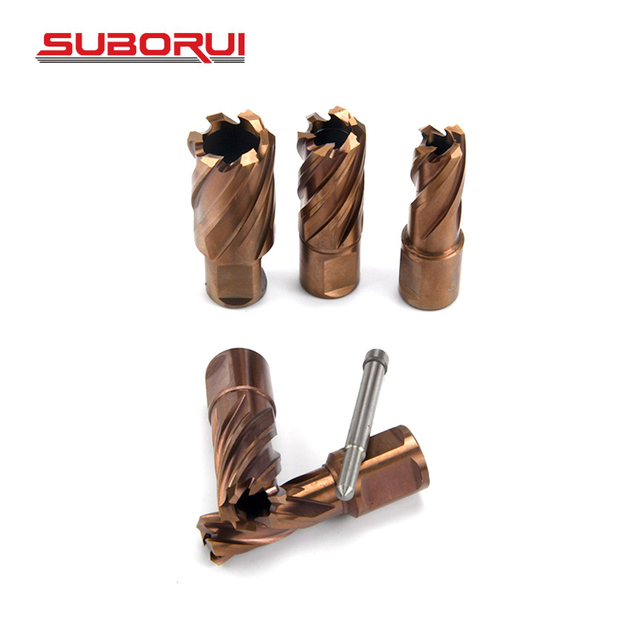 6PCS HSS TiAlSiN Annular Cutter Mag Drill Bits Kit for Magnetic Drill Press